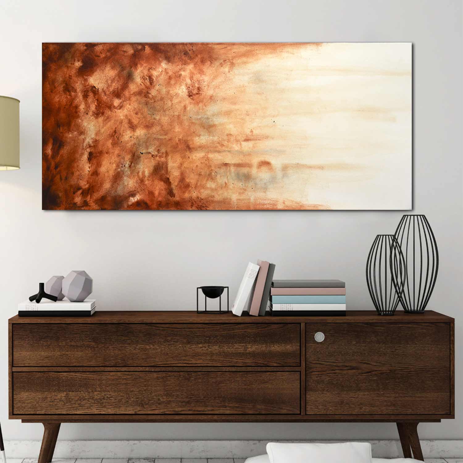 Long Thin large Abstract Painting Fluid Art Drip Wall Design
