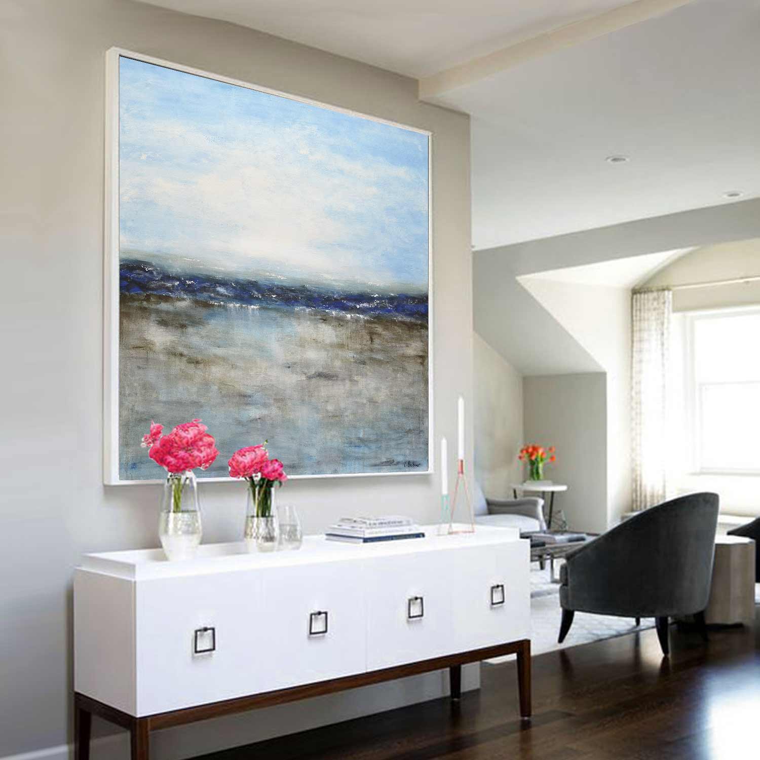 large painting coastal wall art