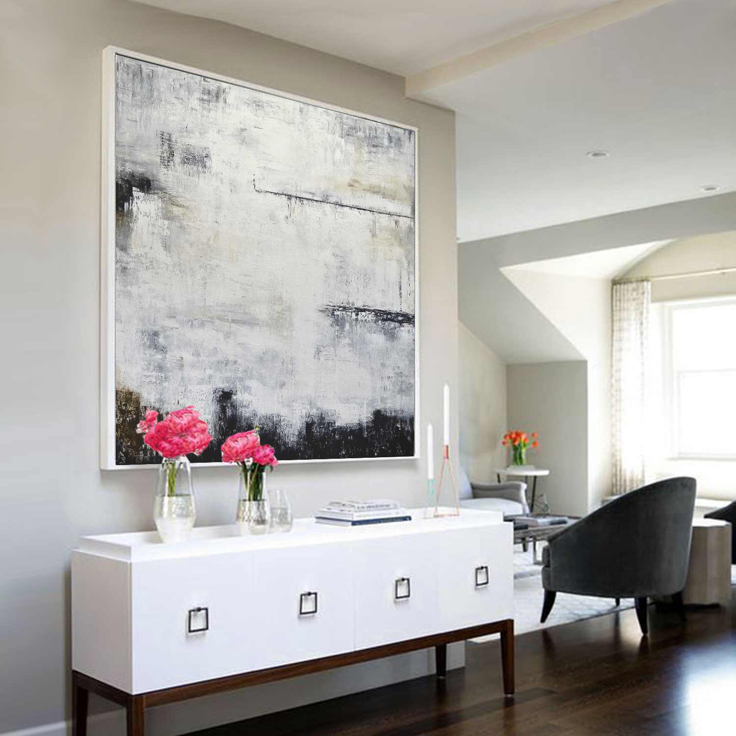 large painting square contemporary wall art