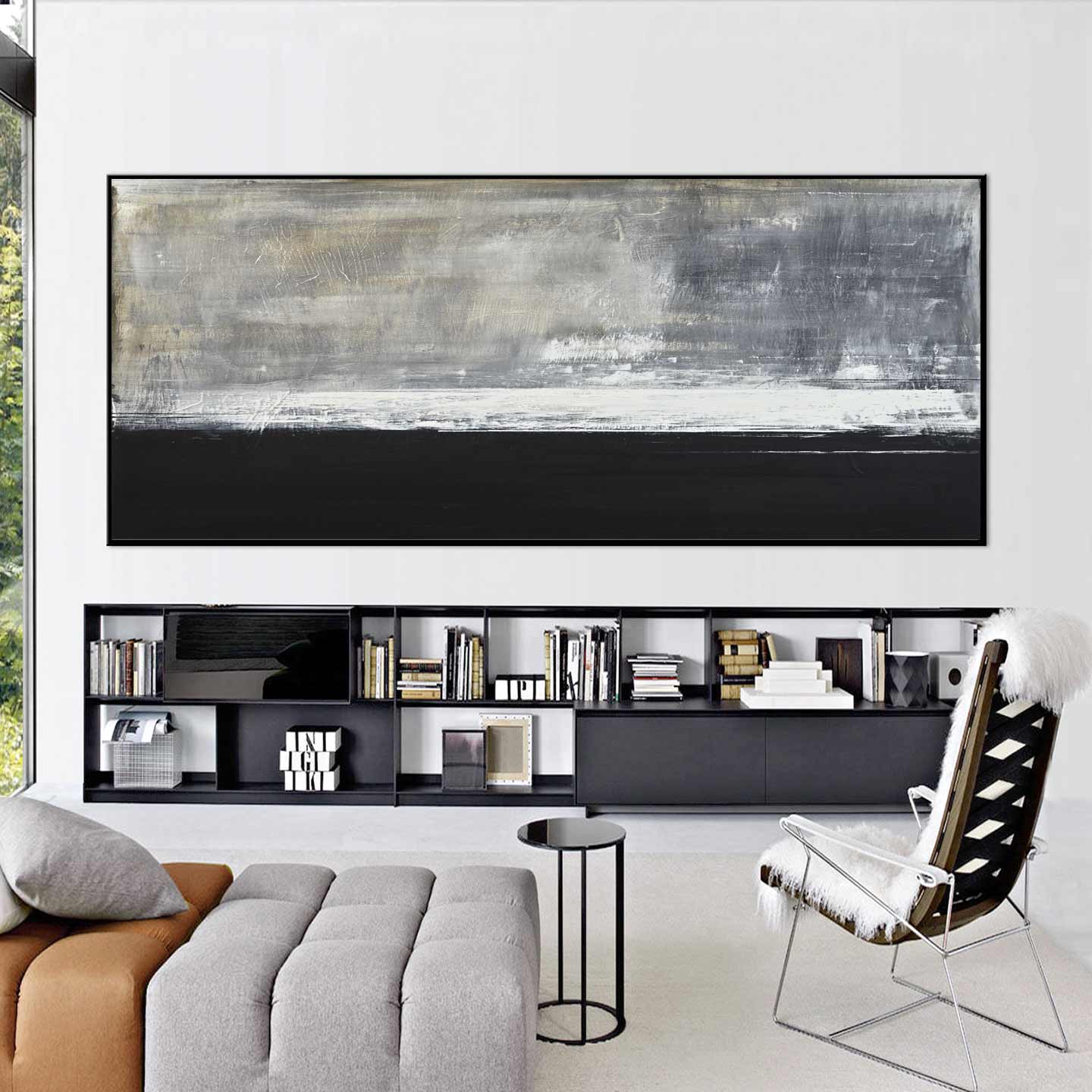 Wide Painting Above Sofa Contemporary XL Canvas Home Decoration
