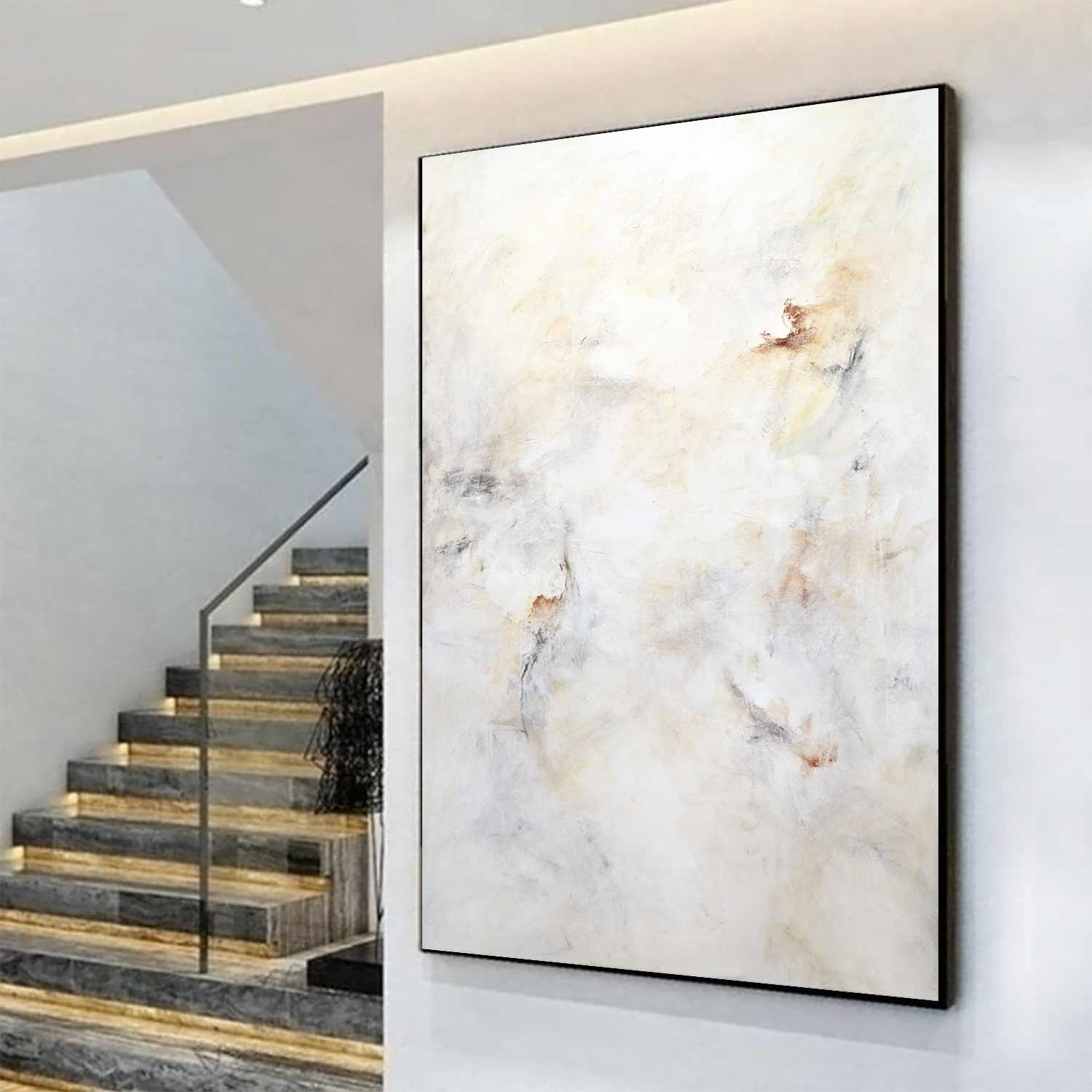 light minimalism painting vertical natural colors