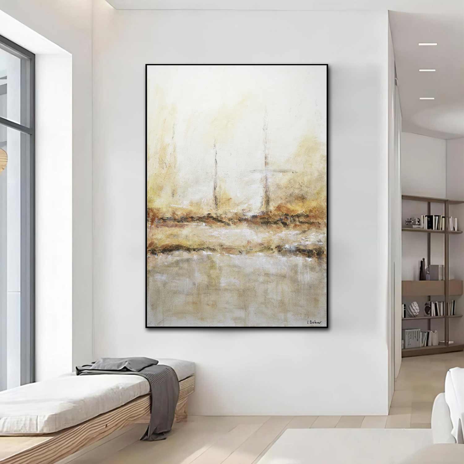 light Wall Art For Living Room Contemporary Framed Abstract Bright Piece