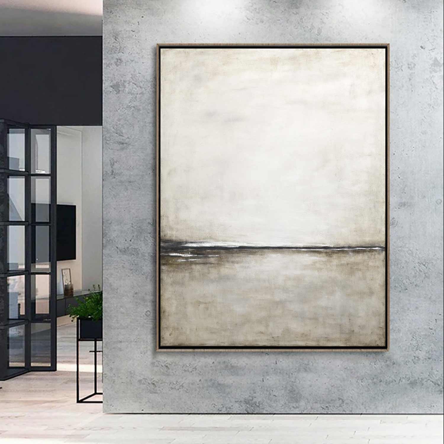 Minimal Peaceful Painting Coastal Scene