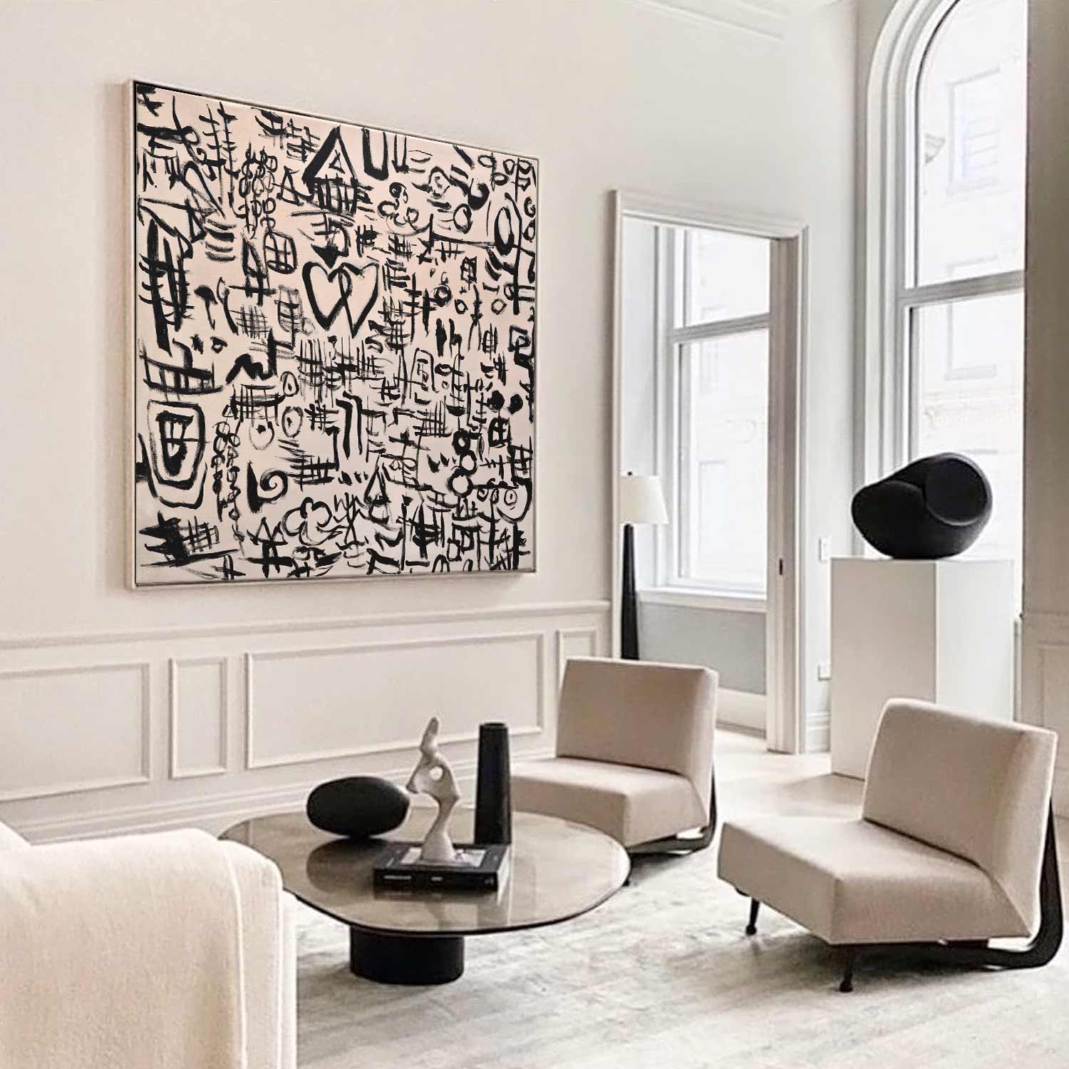 Hand-painted Wall Art Heart Symbols Oil Painting "A Maze to Love"