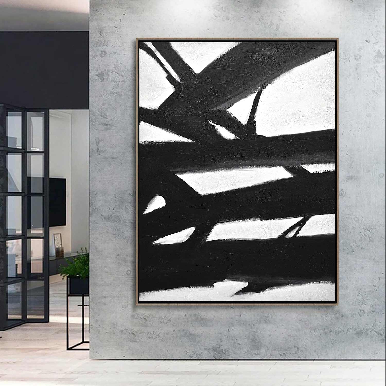 kline inspired monochrome art