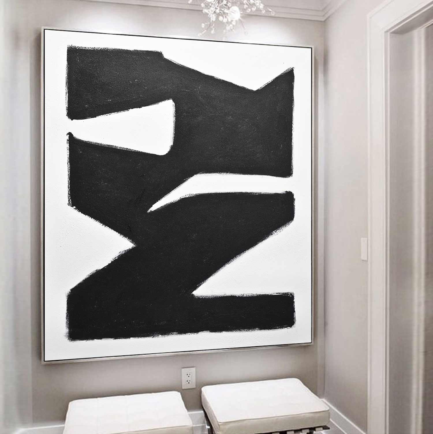 monochrome art mid century abstract
