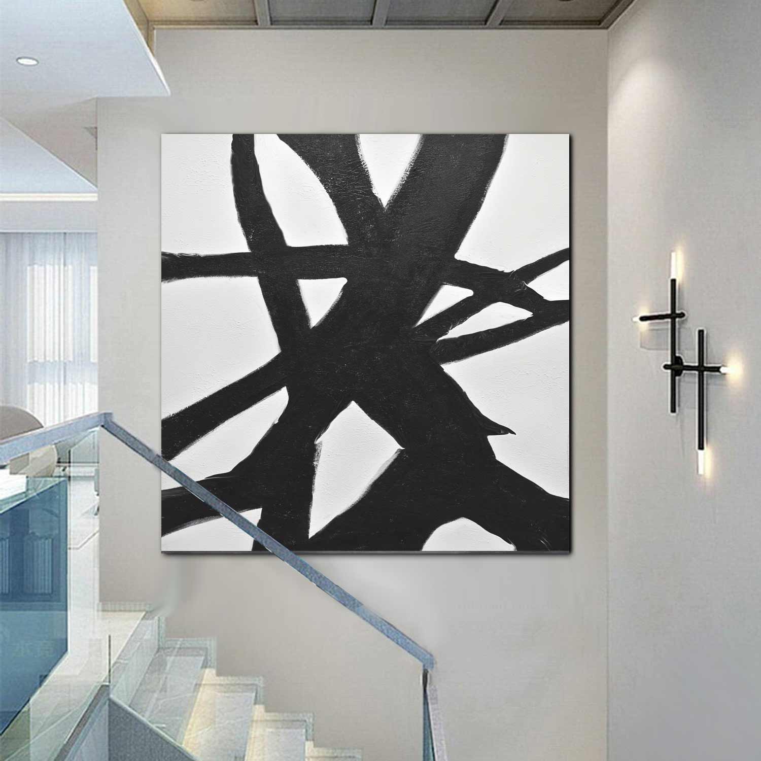 monochrome mid century painting