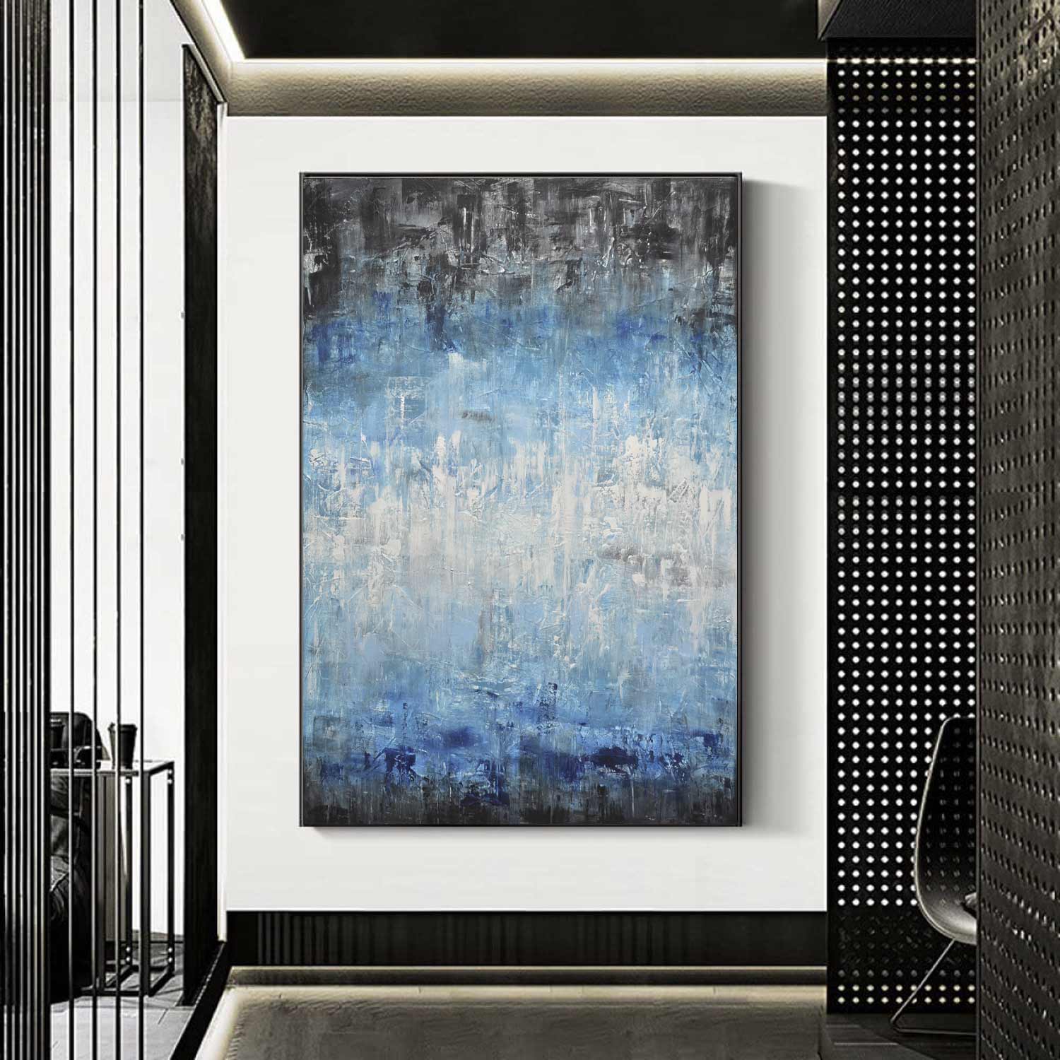blue original oil painting
