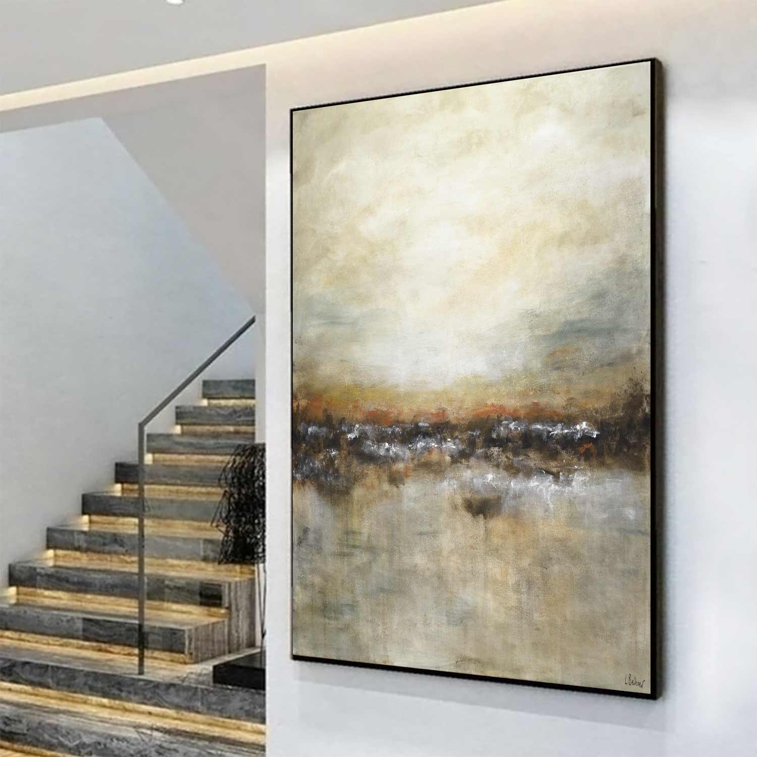 earth tones abstract oil painting