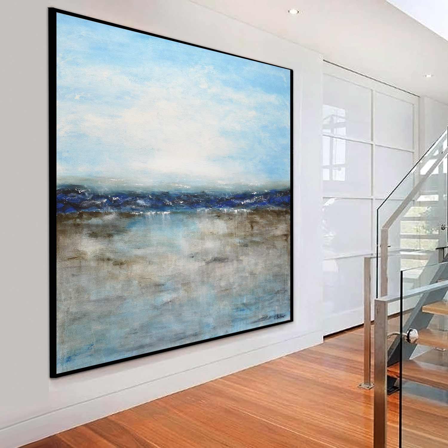 oversized blue square abstract
