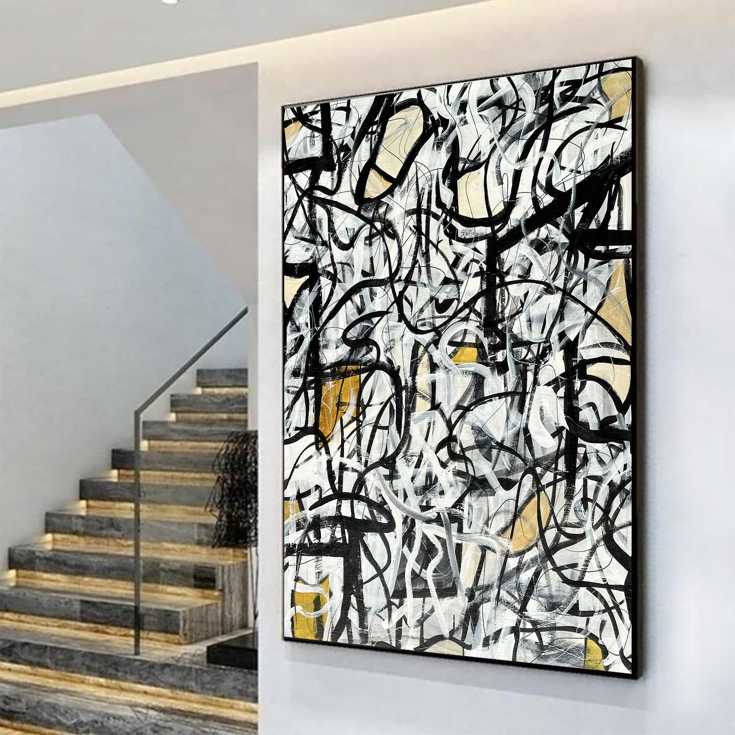 one of a kind abstract ribbon fine art painting