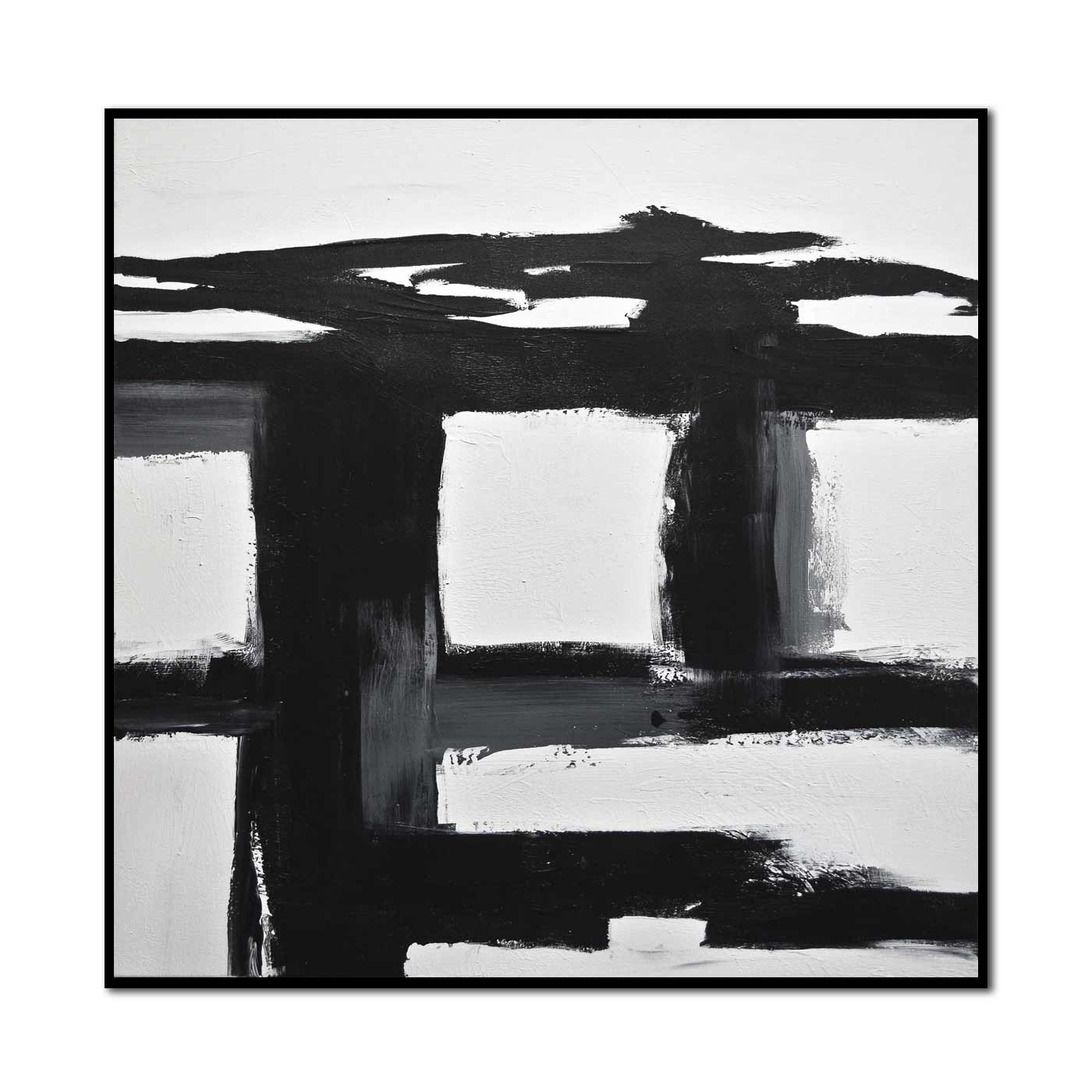 energetic painting black white art