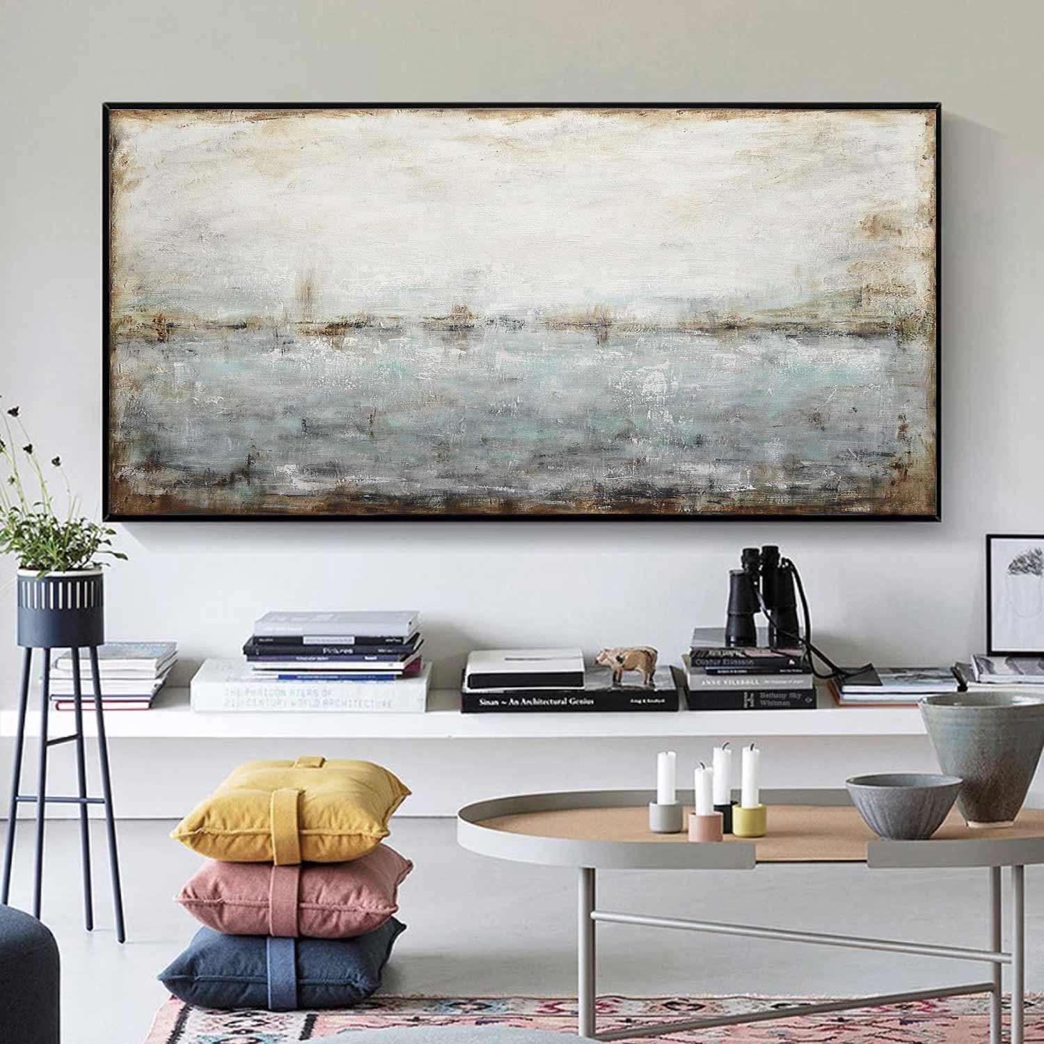 tranquil Layered Painting Panorama Bedroom Above Bed Decor Trend Art