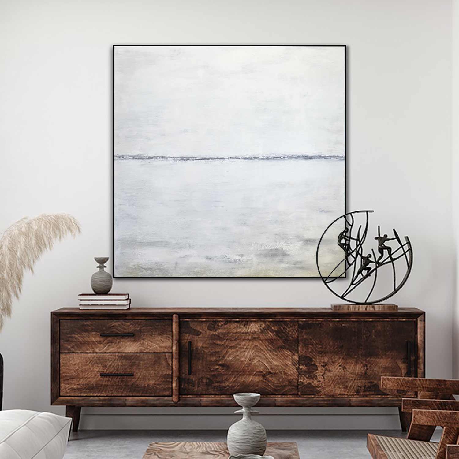 easy minimalist white painting landscape