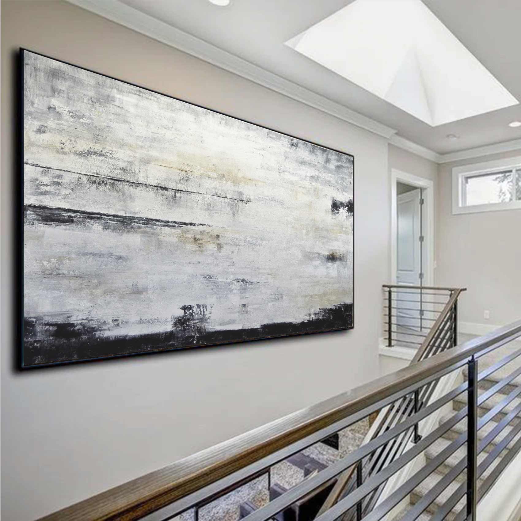 Modern Painting Above Couch framed On Canvas