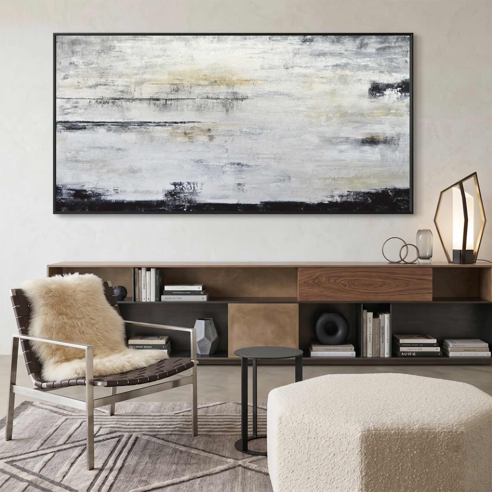 large contemporary art in modern interior