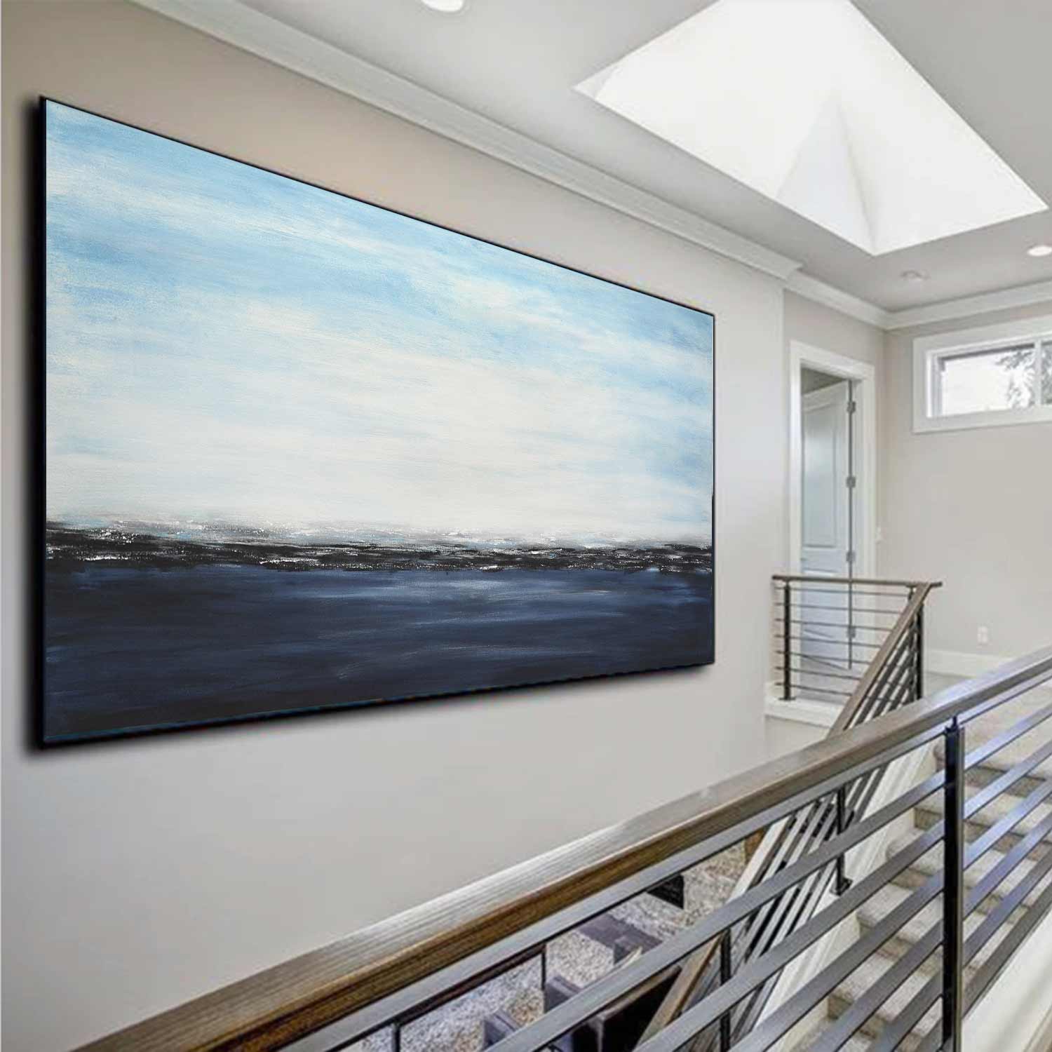 panoramic painting deep blue