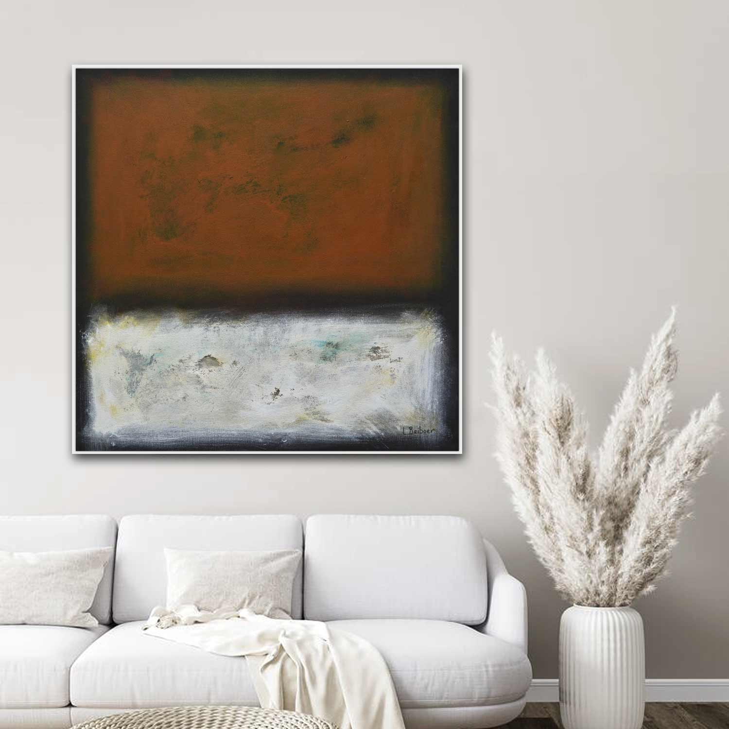 rothko inspired red white painting