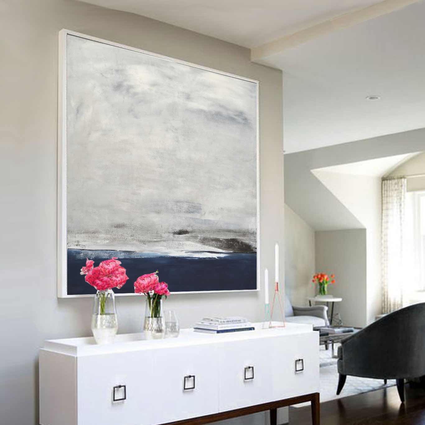 blue gray seascape paintings