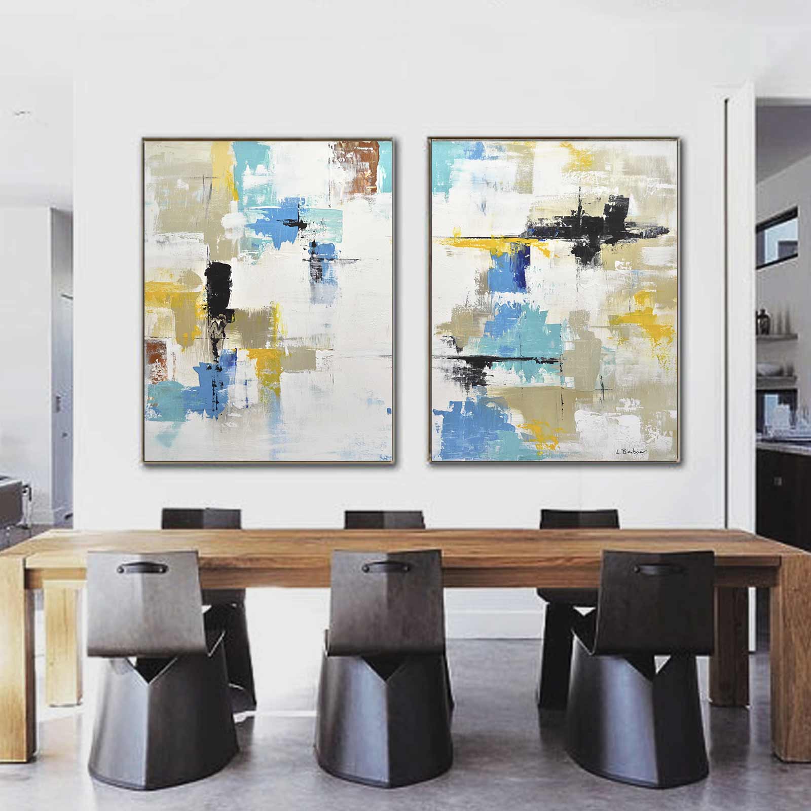 Interior Design Paintings Set Of 2 On Canvas