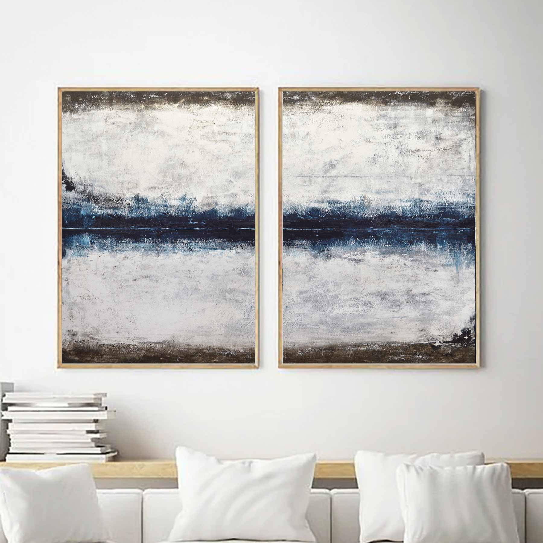 Large Paintings by American Artist Premium Art Blue Brown