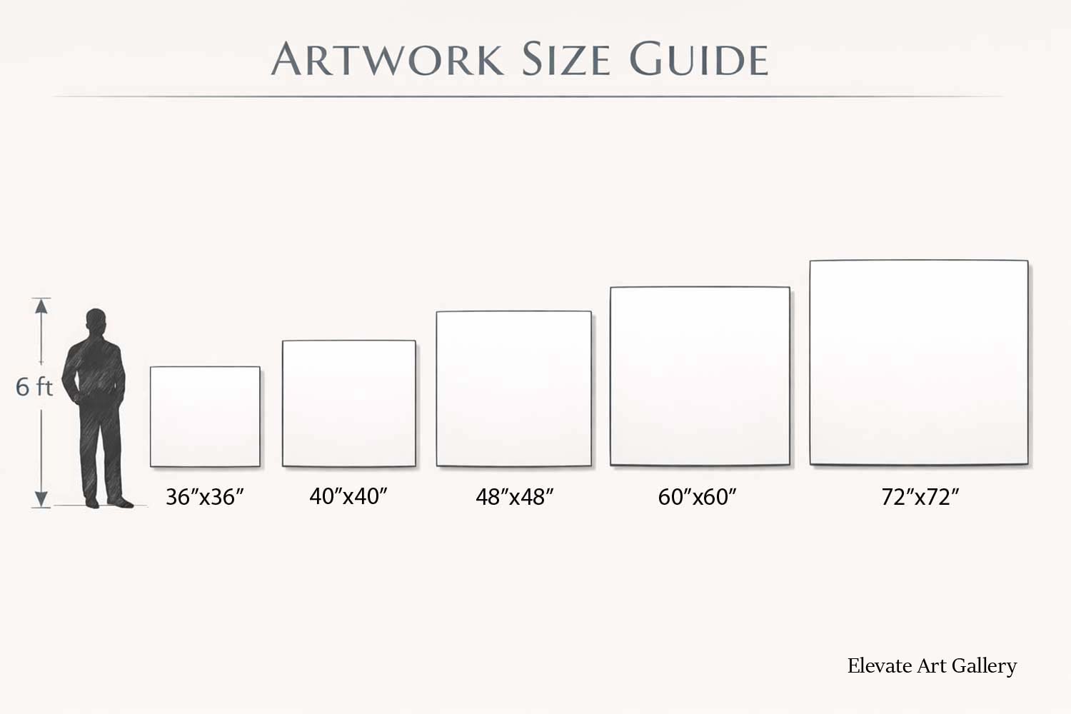 size guide square art paintings
