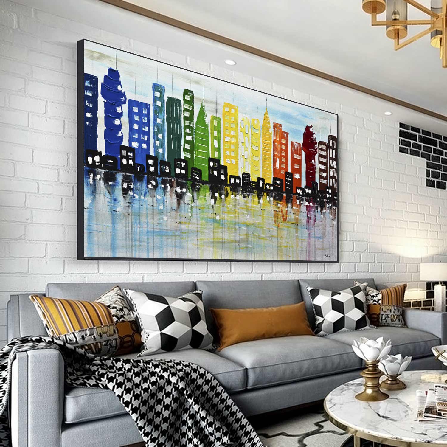 abstract skyline painting