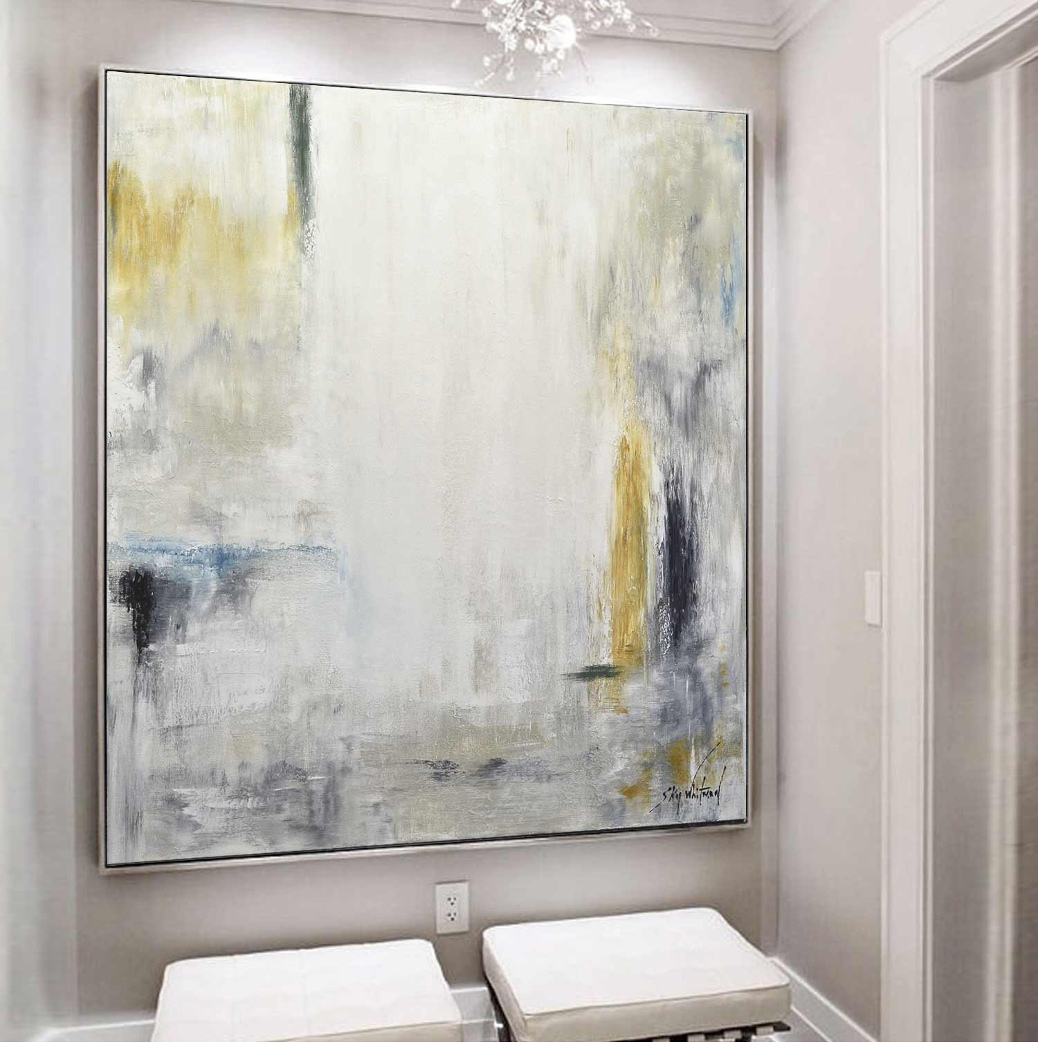oversized square original abstract art