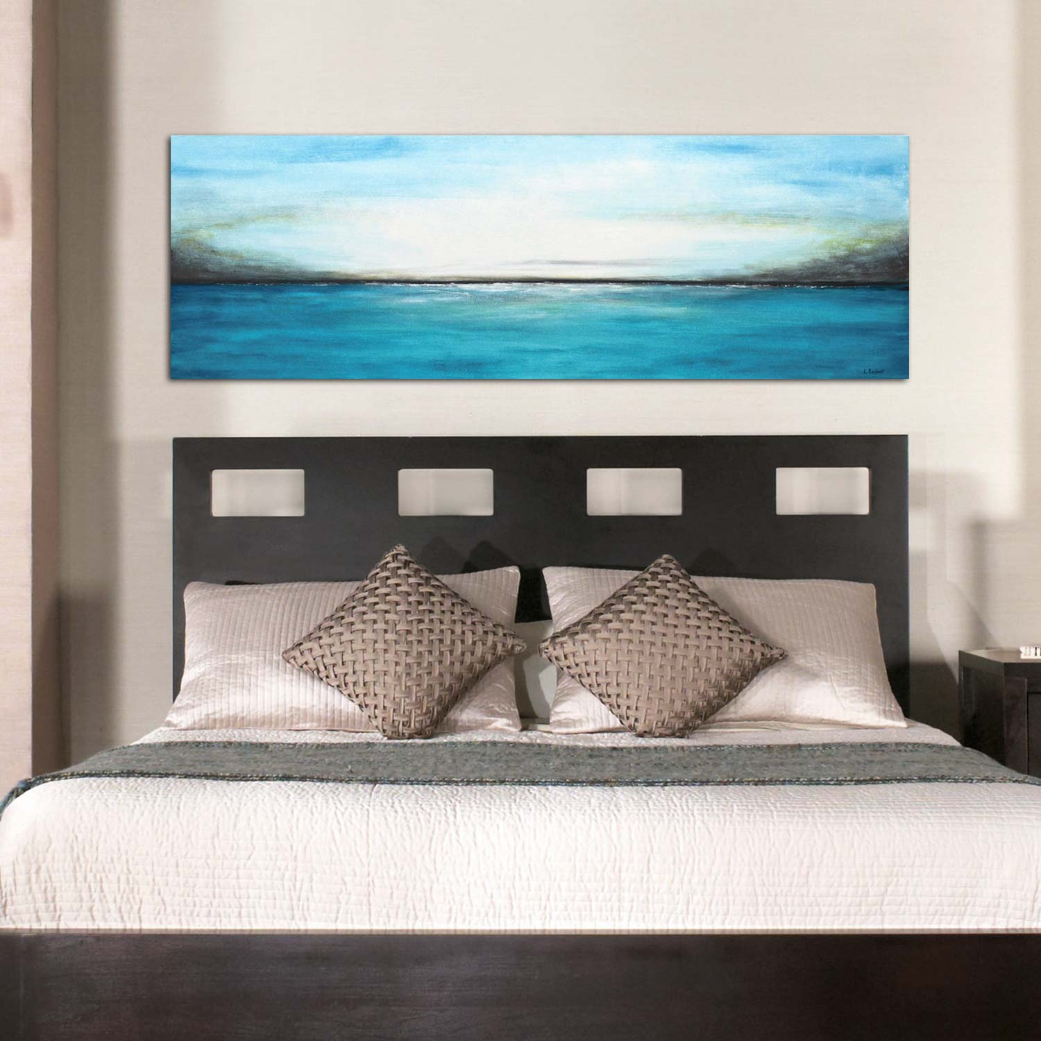 thin panoramic blue painting