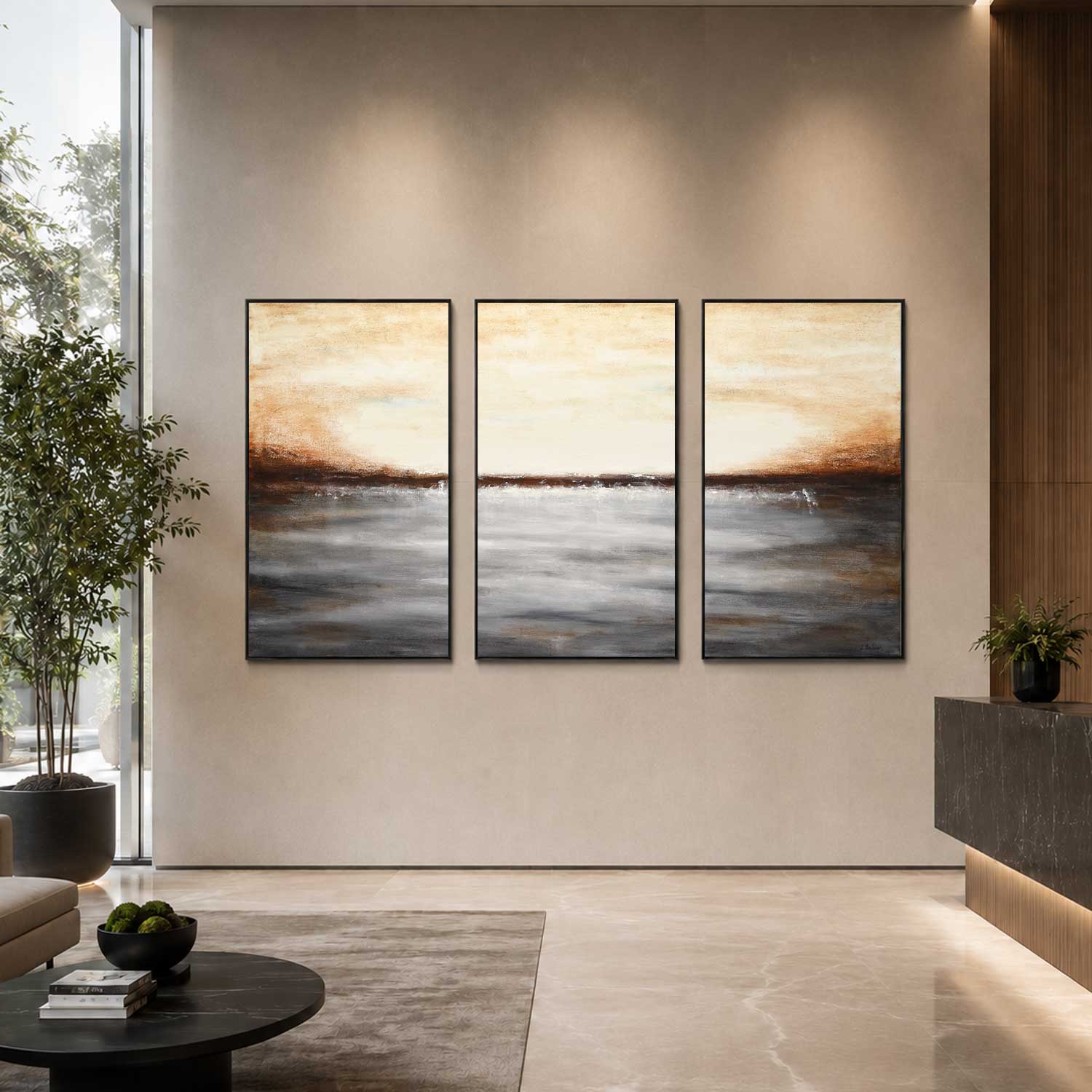 triptych XL Oversized Paintings For Large Walls Set Of 3 Landscape Art