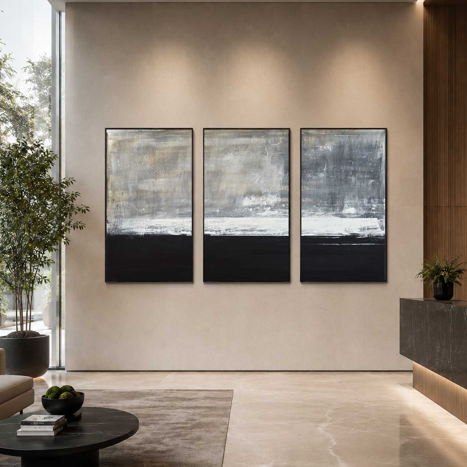 framed 3 Panel Artwork For Large Walls Contemporary Paintings On Canvas