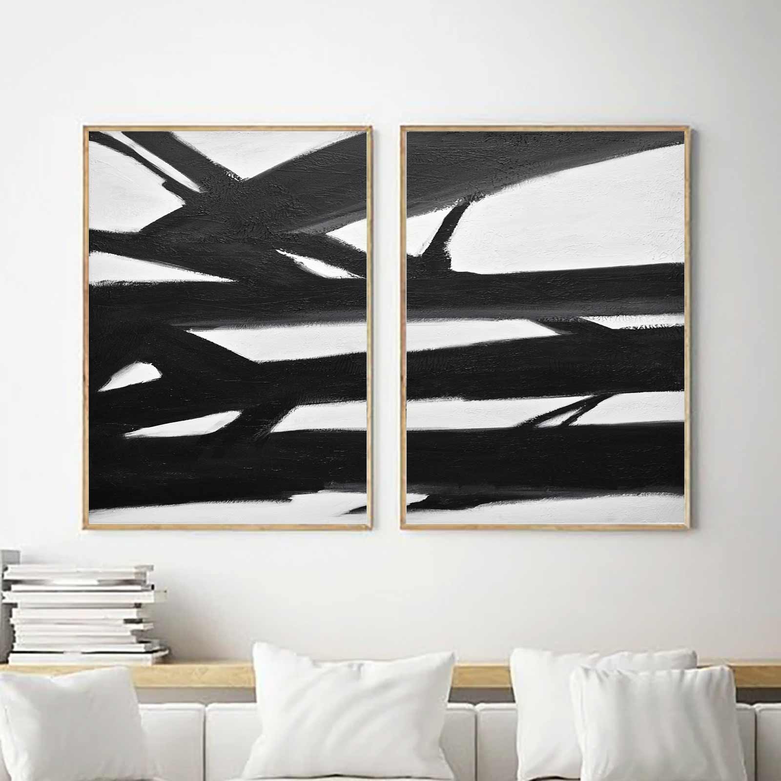 two panel abstract kline style