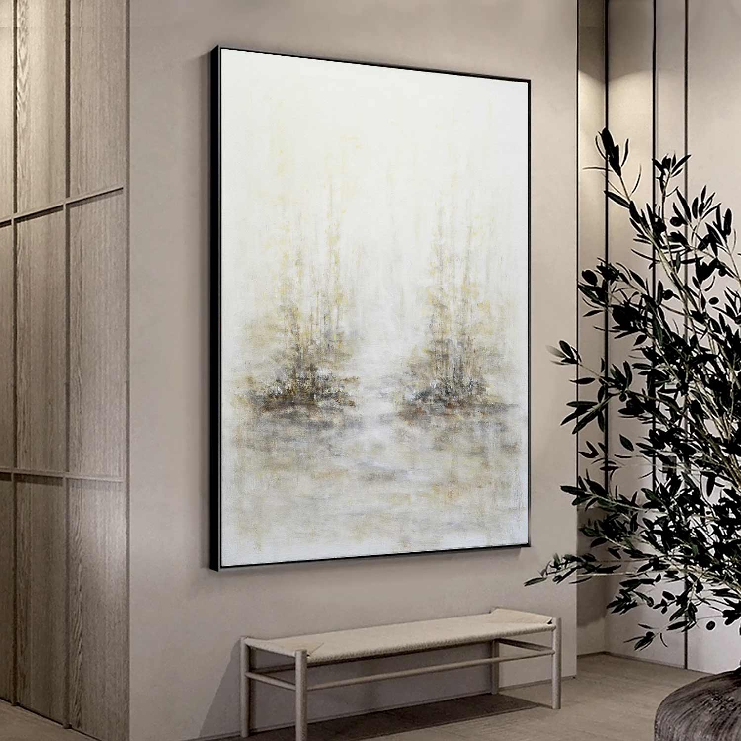 vertical light trees painting