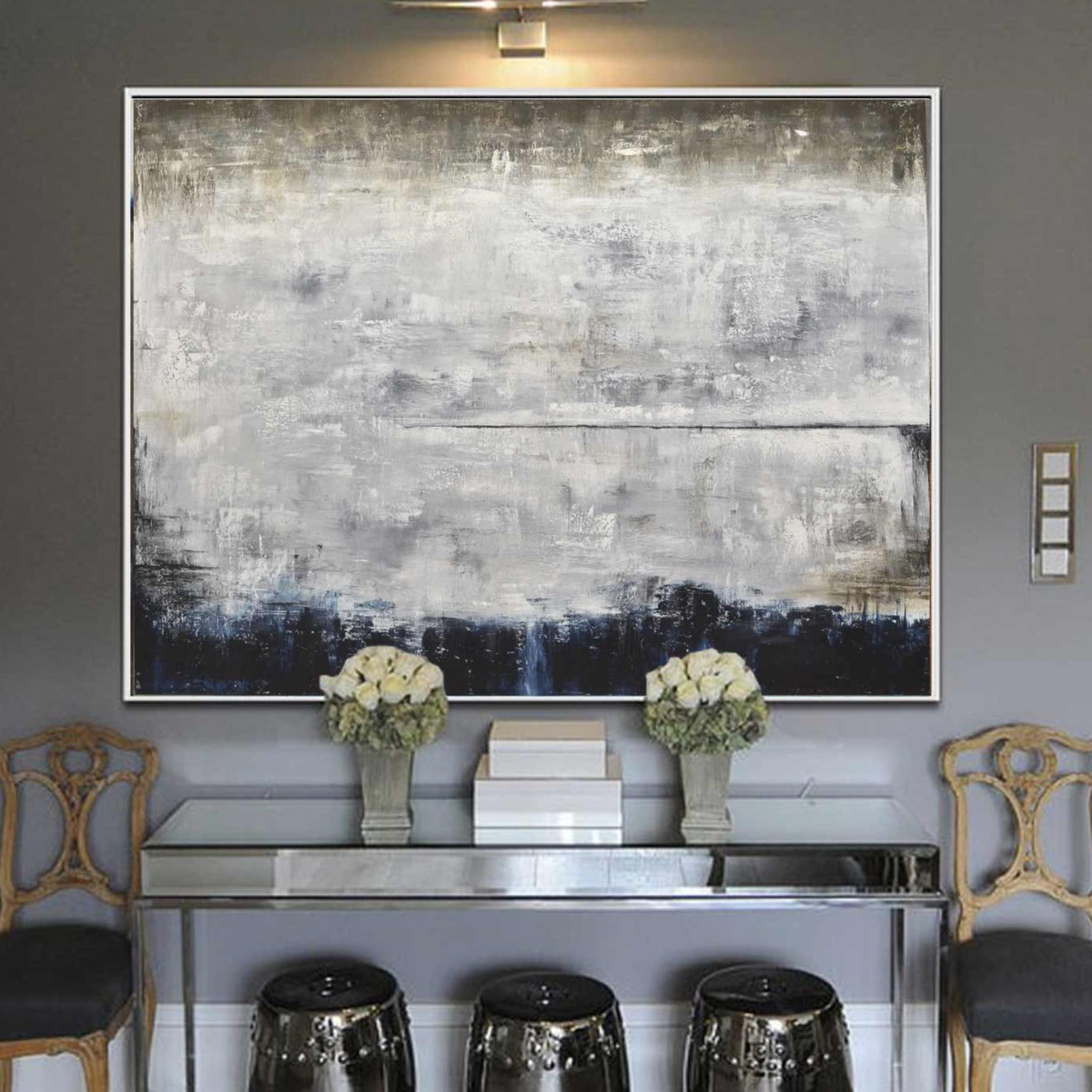 blue brown trend painting wall art