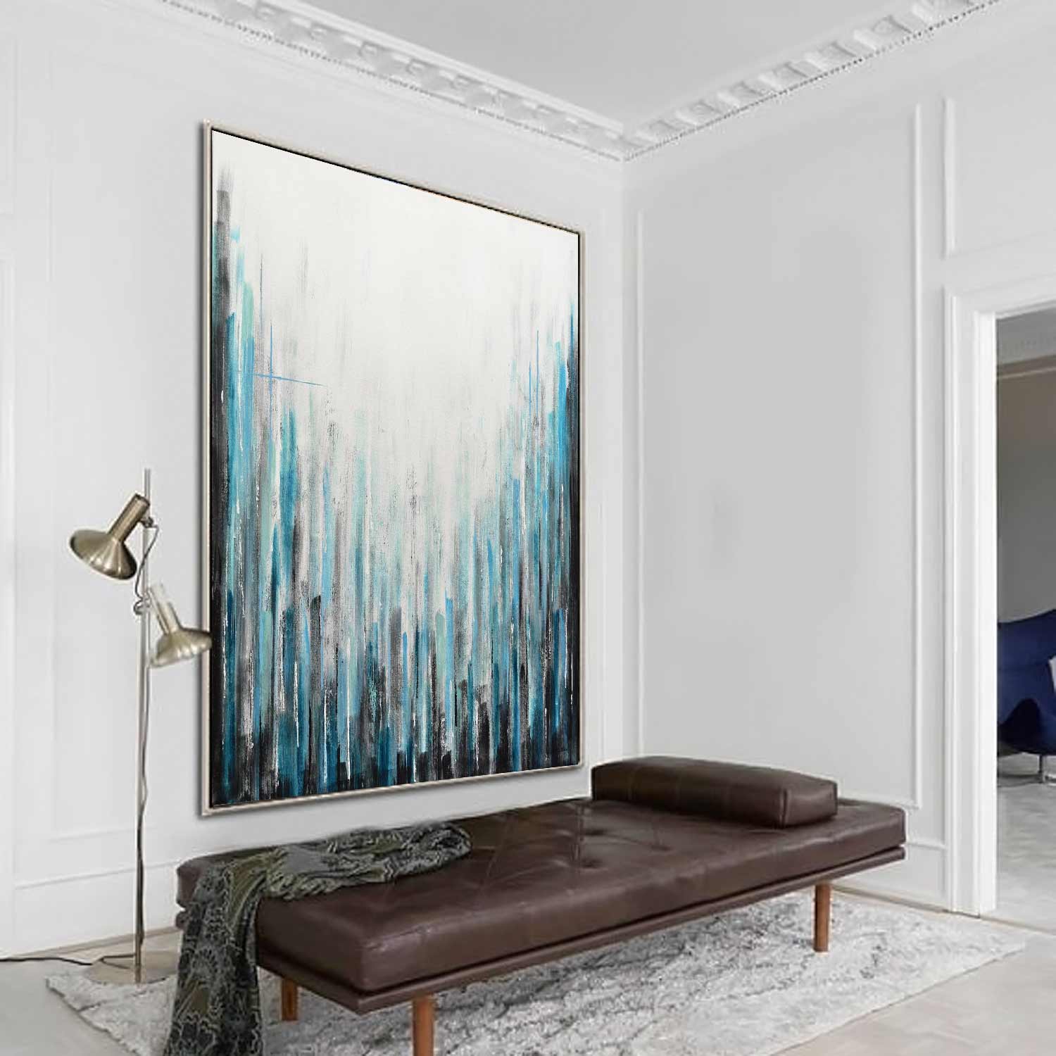 wall decor modern geometric stripes painting