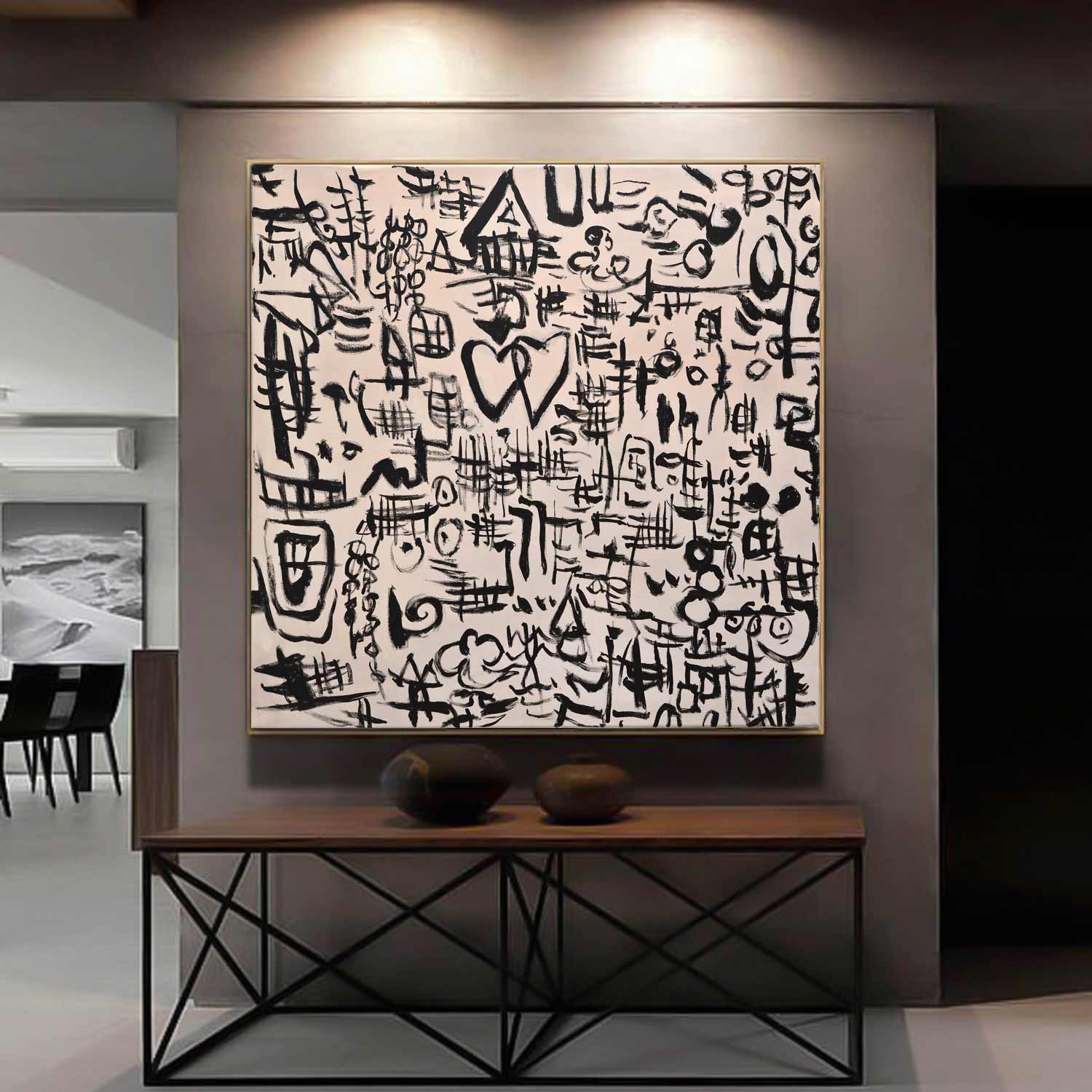 Hand-painted Wall Art Heart Symbols Oil Painting "A Maze to Love"