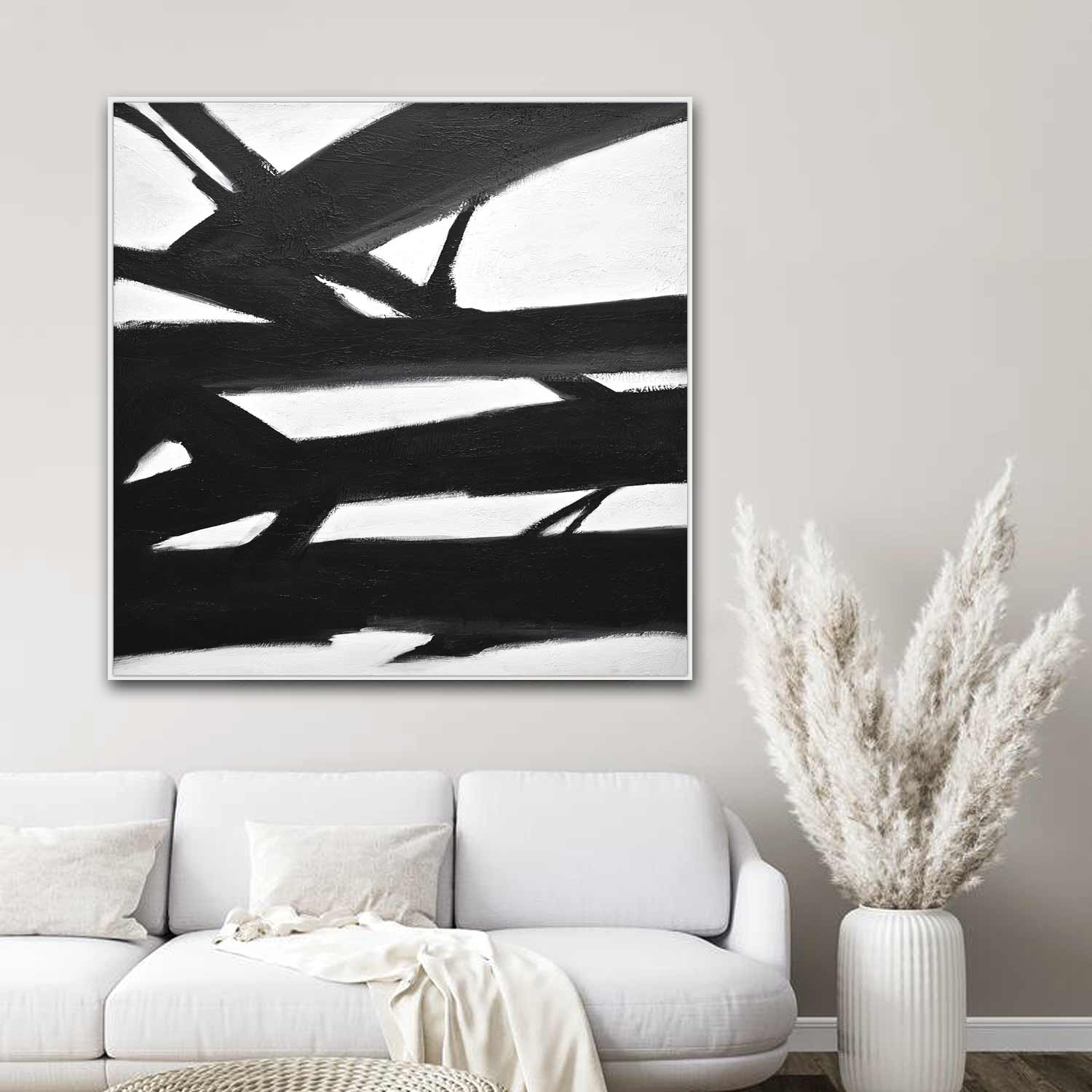 Kline inspired black and white painting