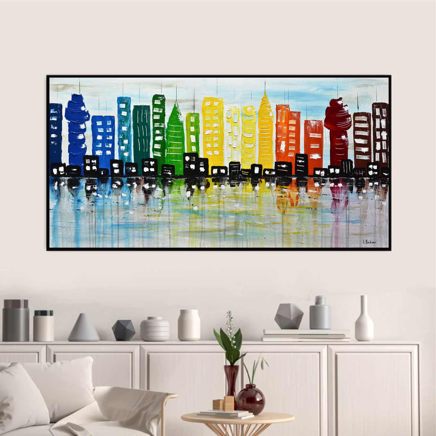 colorful cityscape painting