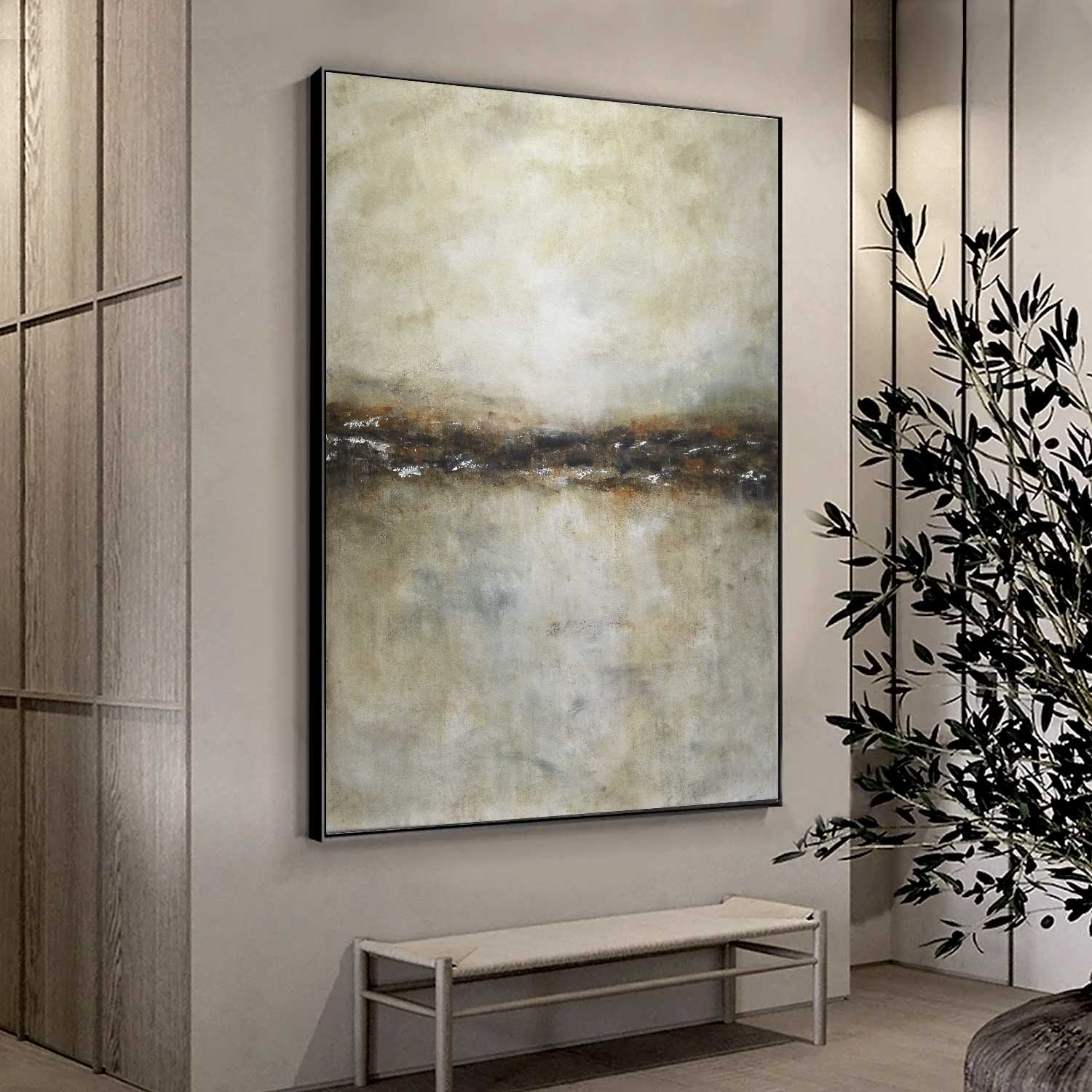 large Brown Wall Art Muted Colors For Entryway Hallway Art Gallery