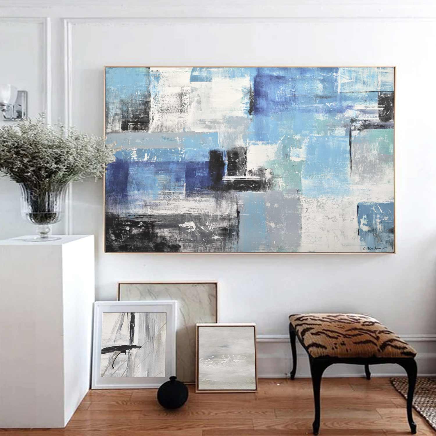 40x60 blue zone abstract frame art 