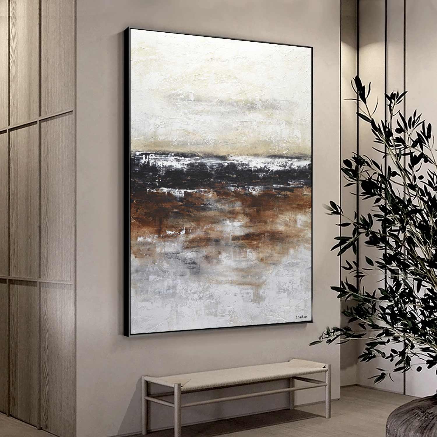 40x60 large textured vertical painting