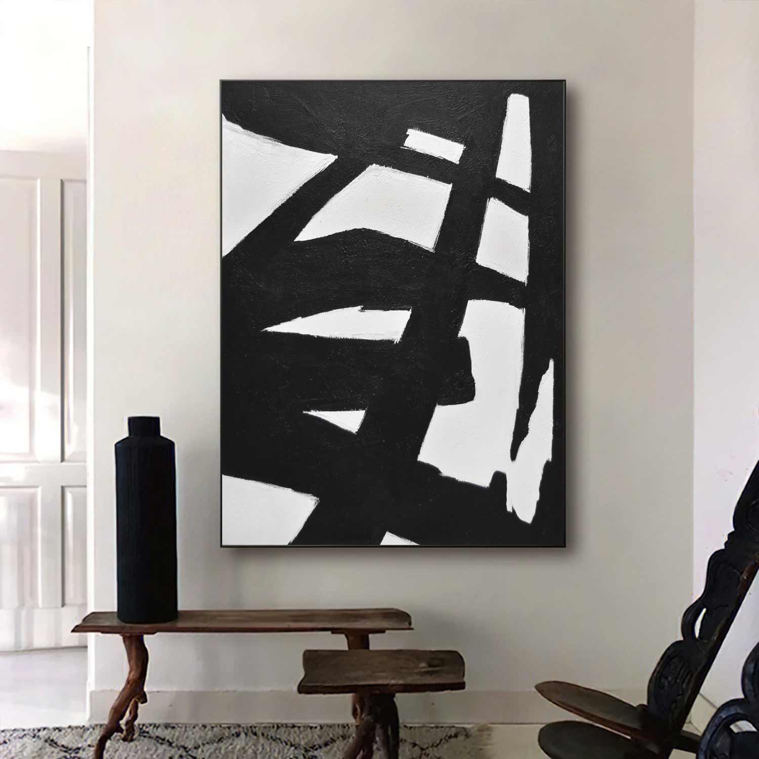 Black And White Artwork On Canvas