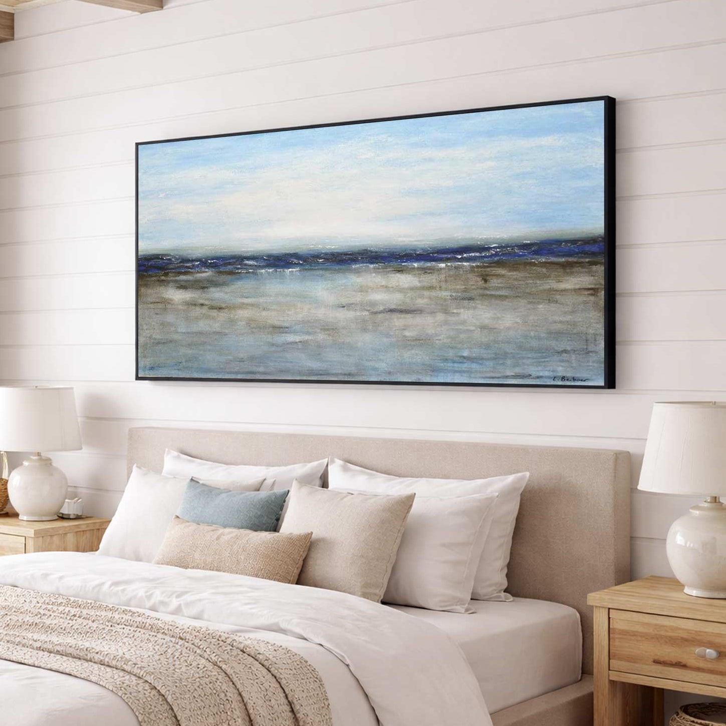 Blue Brown Landscape Painting For Bedroom