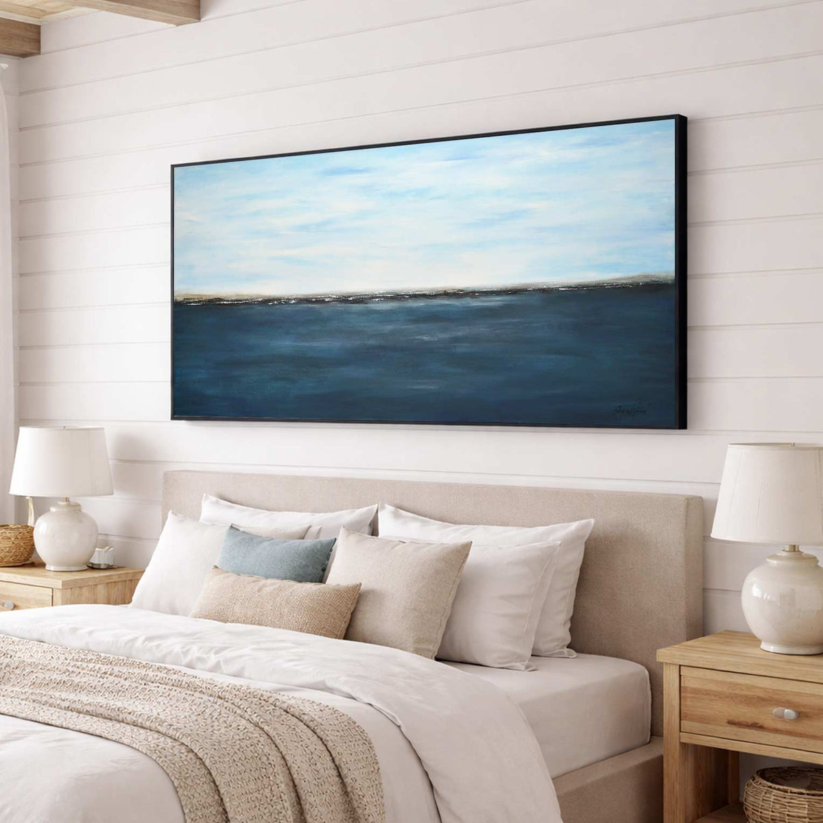 Coastal Painting Original Handmade Interior Design Panoramic Art