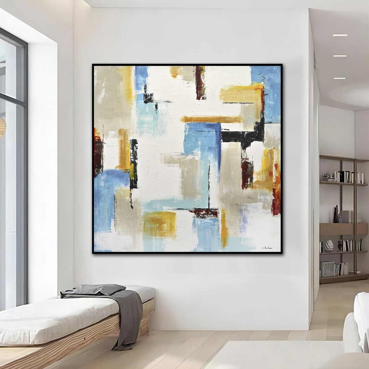 Expressionist Abstract Colorful Painting Interior Design Geometric Art