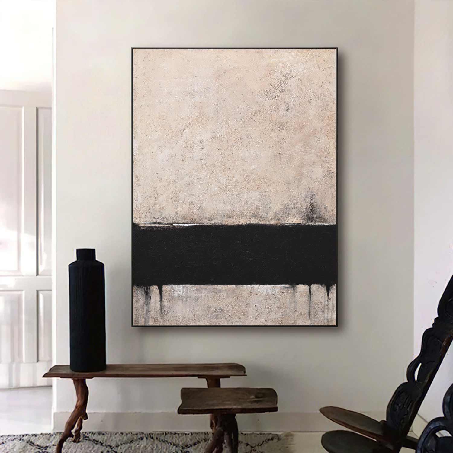Modern Contemporary Wall Art Brown Black Abstract