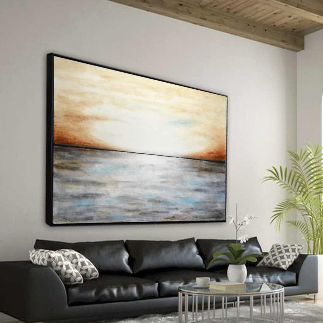 Oil Painting By Dutch Artist Big Landscape Skyscape