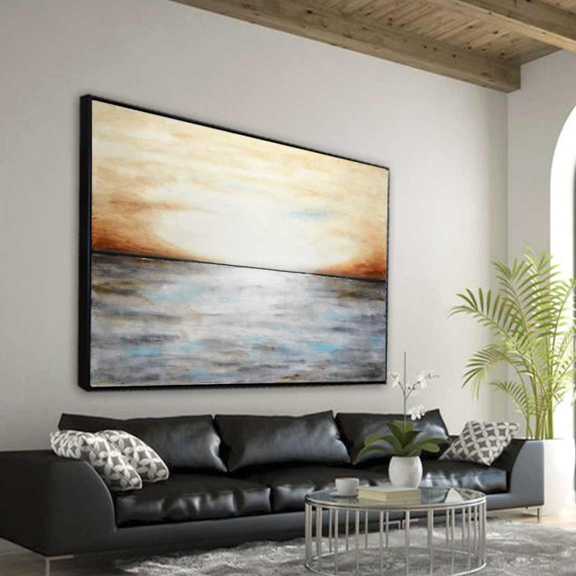 Oil Painting By Dutch Artist Big Landscape Skyscape