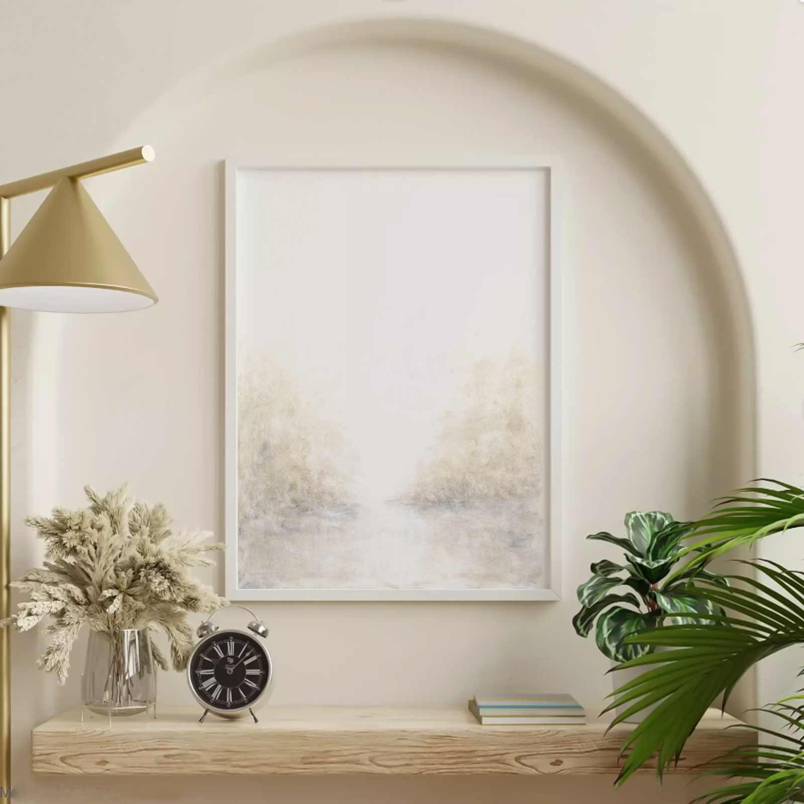 Soft Light Impressionist Painting Modern Design Neutrals