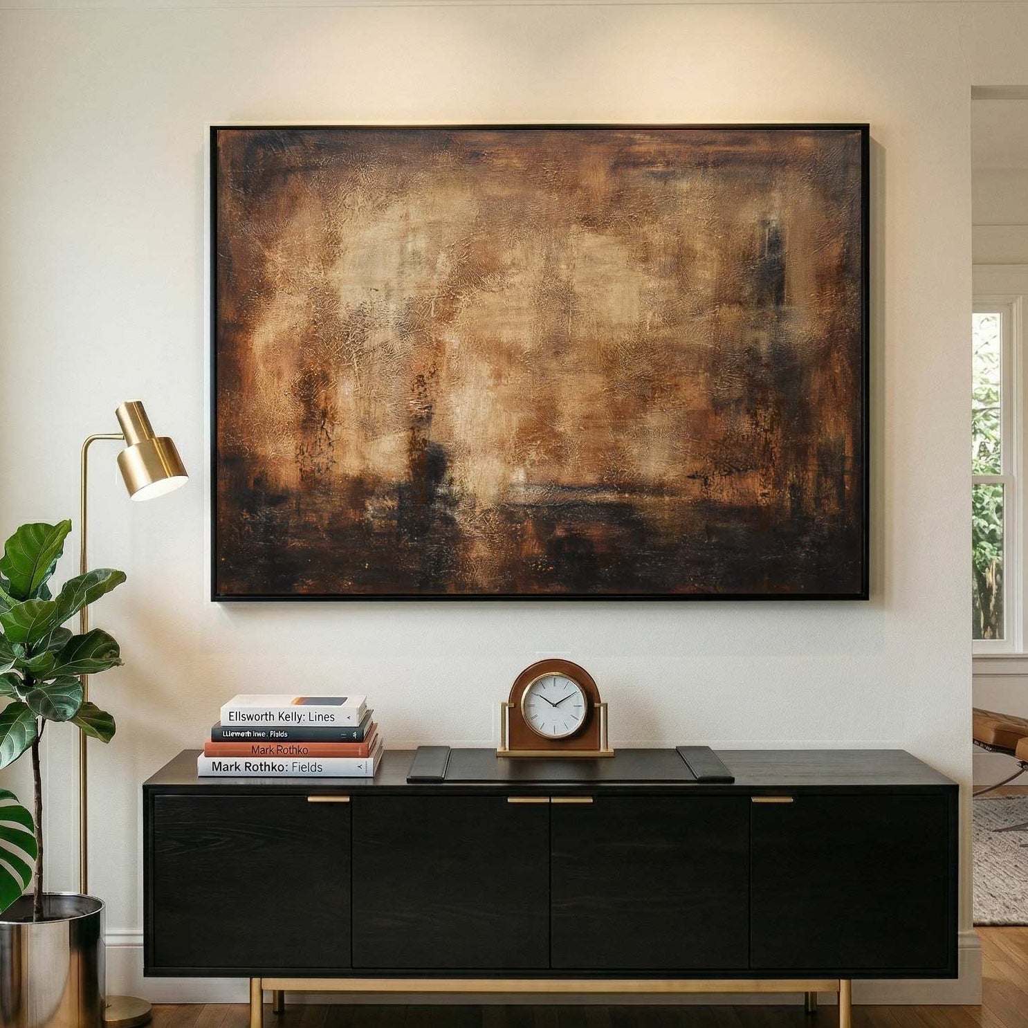Sophisticated Brown Layered Painting Trend Wall Art Earth Tones
